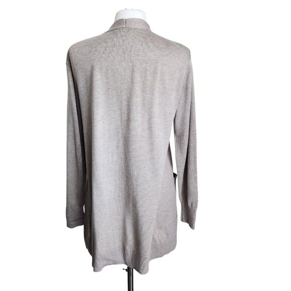 Luxury Premier Collection Small Tan Cashmere Wool Blend Open Cardigan Pockets - Picture 4 of 13